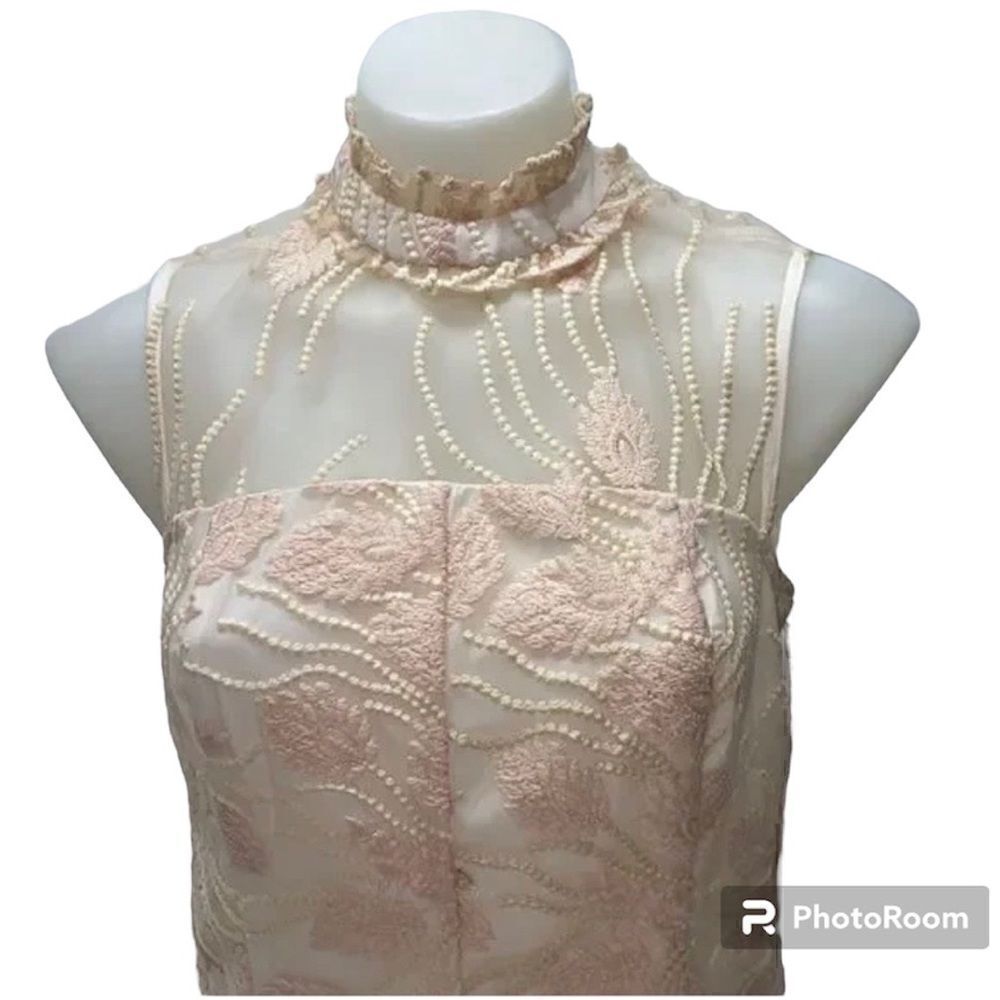 Nanette Lepore Bella Donna embroidery illusion neckline Balletcore minidress - Picture 9 of 16
